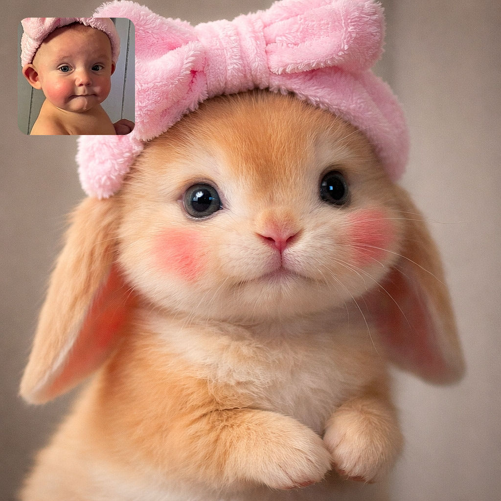 A cherubic baby with rosy cheeks and a pink fluffy headband stares curiously at the camera, with a slight pout that could melt anyone's heart, set against a simple background.