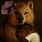 A cozy nighttime selfie of a young woman gently cradling a peacefully sleeping newborn on her chest, with soft lighting highlighting their tender moment in the dark.