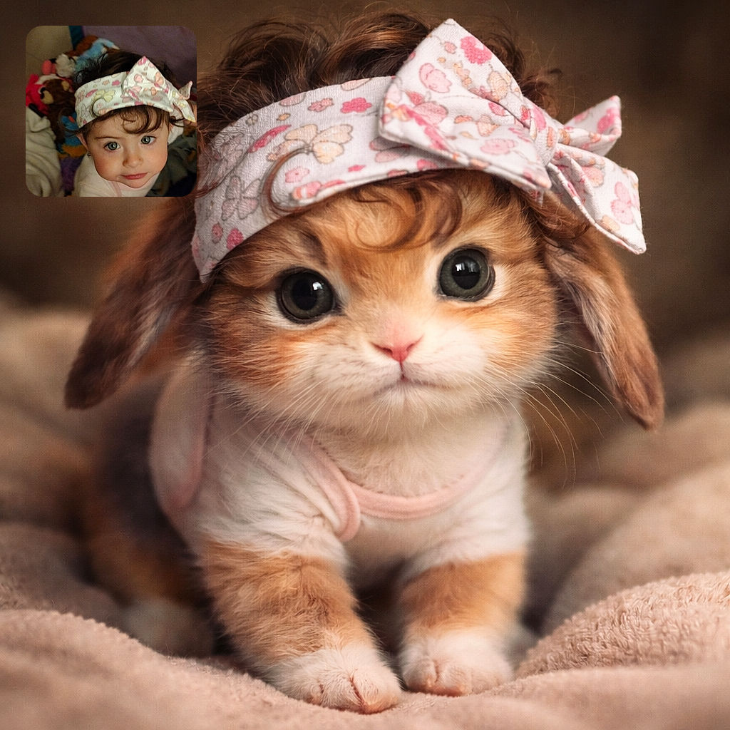 A curious toddler with big green eyes and a cute bow headband looks up at the camera while sitting in a colorful playpen filled with toys and blankets.