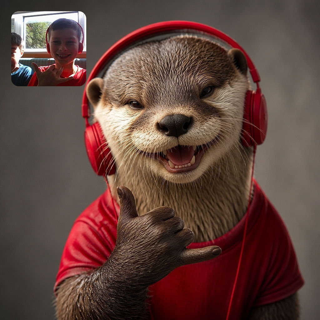 Two cheerful kids pose by a bright window, with one flashing a shaka sign while the other looks ready to yawn, sneeze, or launch into an opera solo. The strong backlighting gives the snapshot a playful home-video feel.