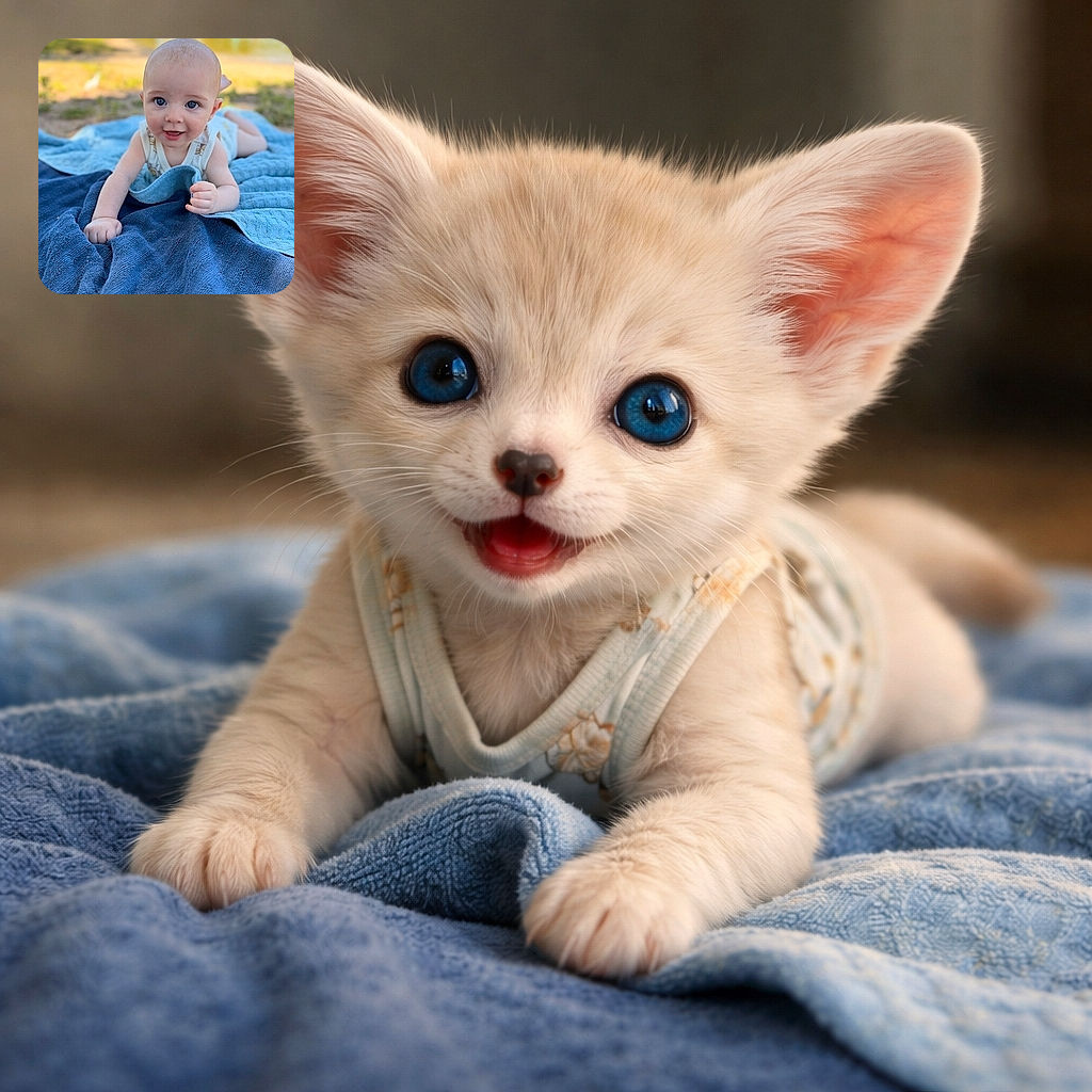 A bright-eyed baby lying on a cozy blue blanket outdoors, with a blurred sunny park background and a charming smile that melts hearts instantly.