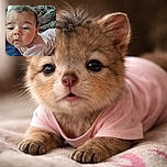 A curious baby leans forward with wide eyes and slightly parted lips, surrounded by cozy blankets and soft textures, capturing a candid moment of early exploration.