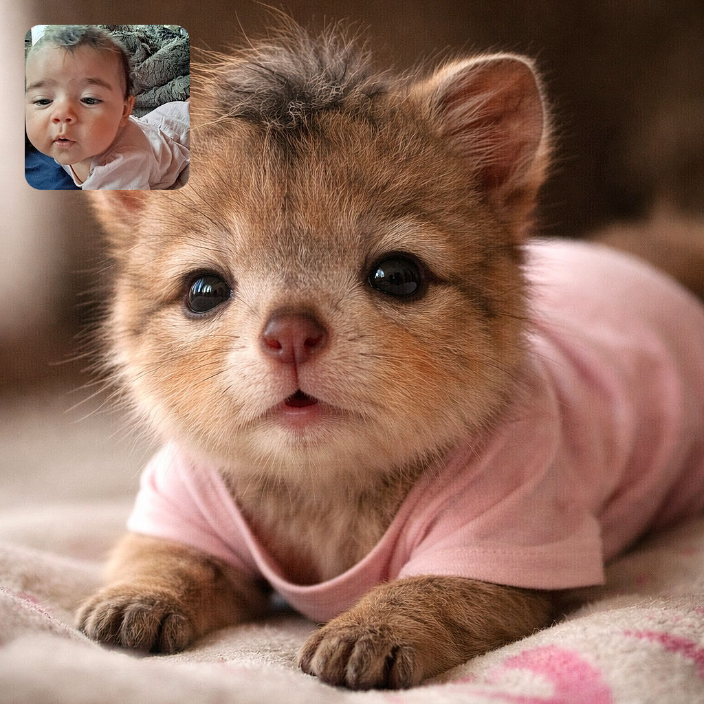 A curious baby leans forward with wide eyes and slightly parted lips, surrounded by cozy blankets and soft textures, capturing a candid moment of early exploration.
