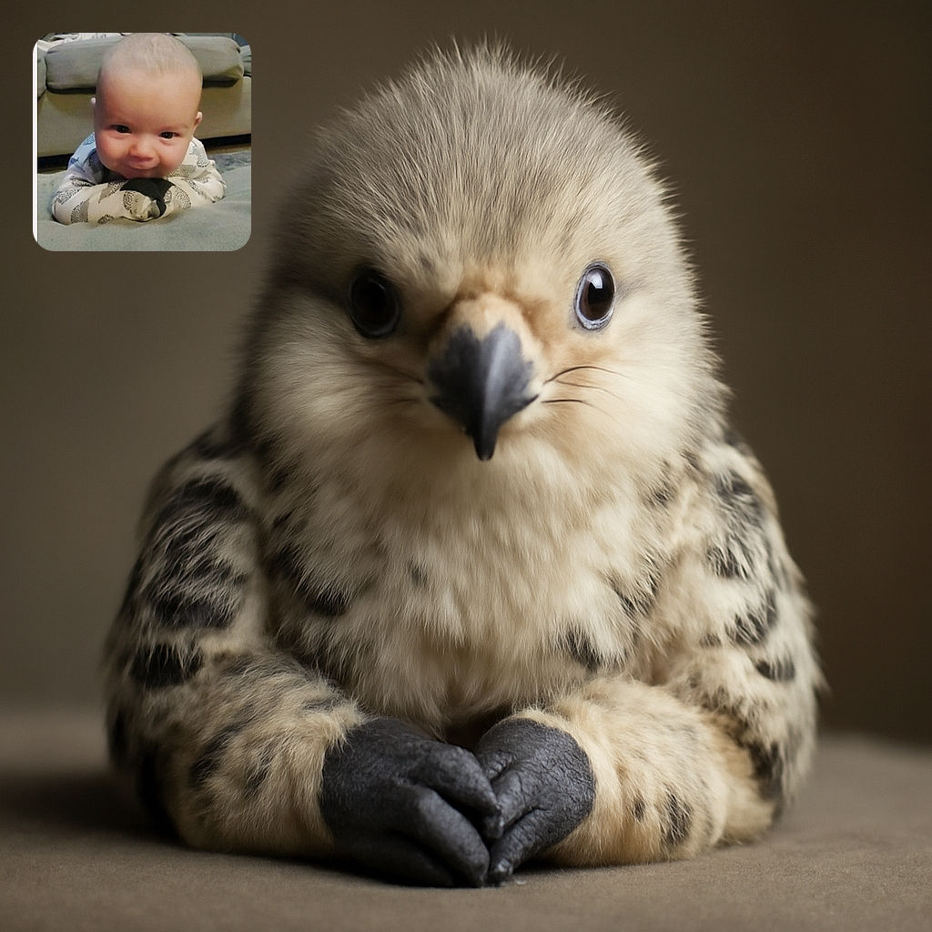 A cute baby is lying on their stomach, smiling mischievously at the camera with a cozy couch and blanket in the background, creating a warm and homey vibe.