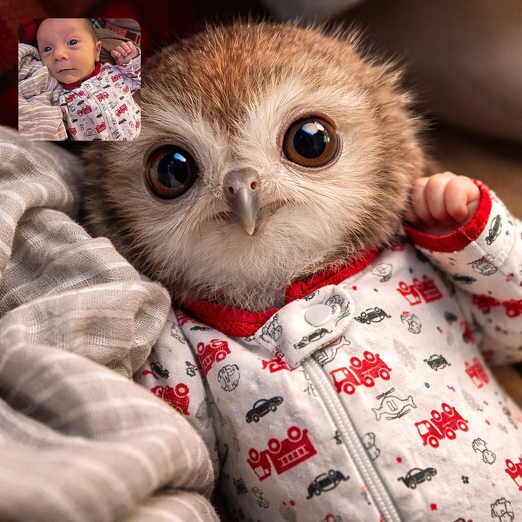 An adorable newborn baby wearing a white onesie decorated with red fire trucks, helicopters, and cars, lying on a cozy blanket. The baby gazes curiously at the camera with wide eyes, surrounded by soft fabrics creating a warm and comforting atmosphere.