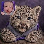 A curious baby stares into the camera from a purple swing, wearing a safety harness and delivering a wonderfully serious expression—as if personally reviewing the quality of the playground equipment.