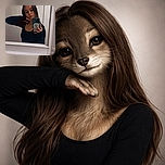 A young person takes a mirror selfie with a thoughtful pose, resting their chin on their hand while holding a phone with a colorful pop socket. The background is plain and the lighting is soft, giving the photo a moody vibe.