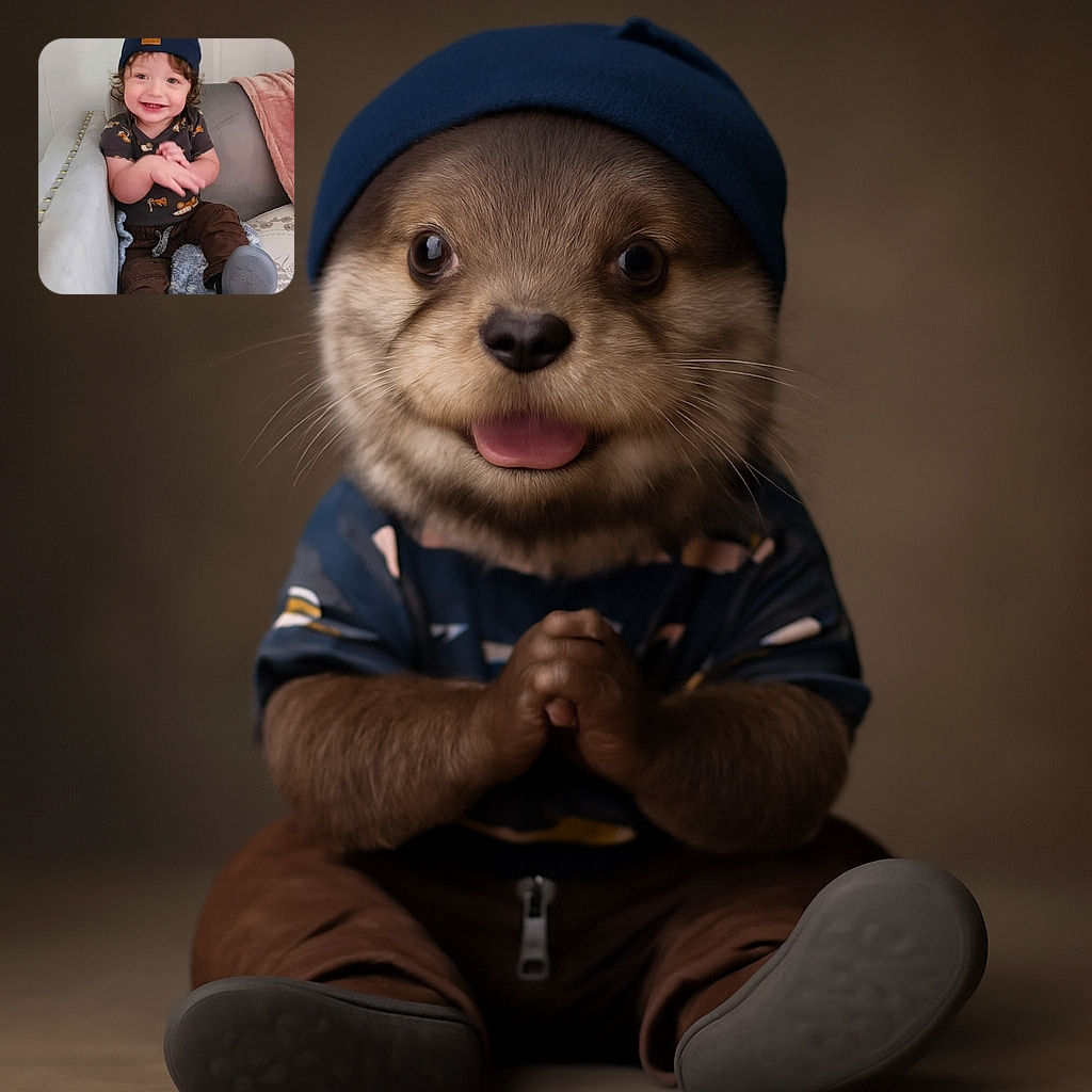 A joyful toddler with curly hair wearing a blue beanie and brown pants is sitting comfortably on a couch wrapped in a soft blue blanket, smiling widely and clapping hands as if celebrating a tiny victory.