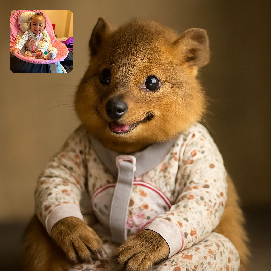 A joyful baby sitting securely in a pink cushioned baby rocker, smiling widely with bright eyes and tiny hands reaching out, dressed in a floral onesie with a cozy indoor background softly blurred.