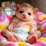 A chubby newborn lounges like a tiny royalty on a swirl-patterned blanket, tongue peeking and toes splayed as if auditioning for a foot-modeling career — captured with a bright flash and a lot of cozy vibes.