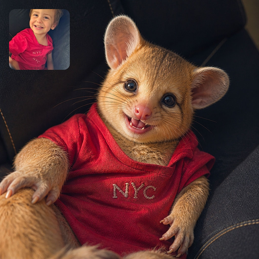 A cheerful little fashion critic beams from a car seat, proudly showing off a gap-toothed grin and a bright pink NYC outfit while the seatbelt-less moment says, “I’m buckled in emotionally.”