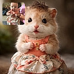 A chubby-cheeked baby in a peach floral dress is held securely by an adult wearing a pink shirt, with a cozy living room and a person taking a photo in the blurred background. The baby's wide eyes and slightly open mouth make for an adorable and engaging portrait.