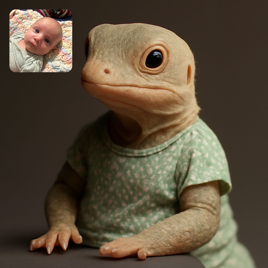 A close-up of an adorable baby lying on a soft, colorful knitted blanket, gazing curiously at the camera with wide eyes and a calm expression, dressed in a delicate patterned outfit.