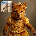 A cheerful toddler in a colorful Winnie the Pooh outfit enjoys a sunny day outdoors, with the bright sun creating a warm glow and soft lens flare around her playful face and pigtails.