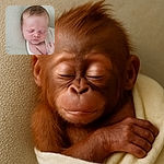 A peaceful newborn baby wrapped snugly in a soft blanket, sleeping soundly on a textured cream cushion, radiating pure innocence and calm.