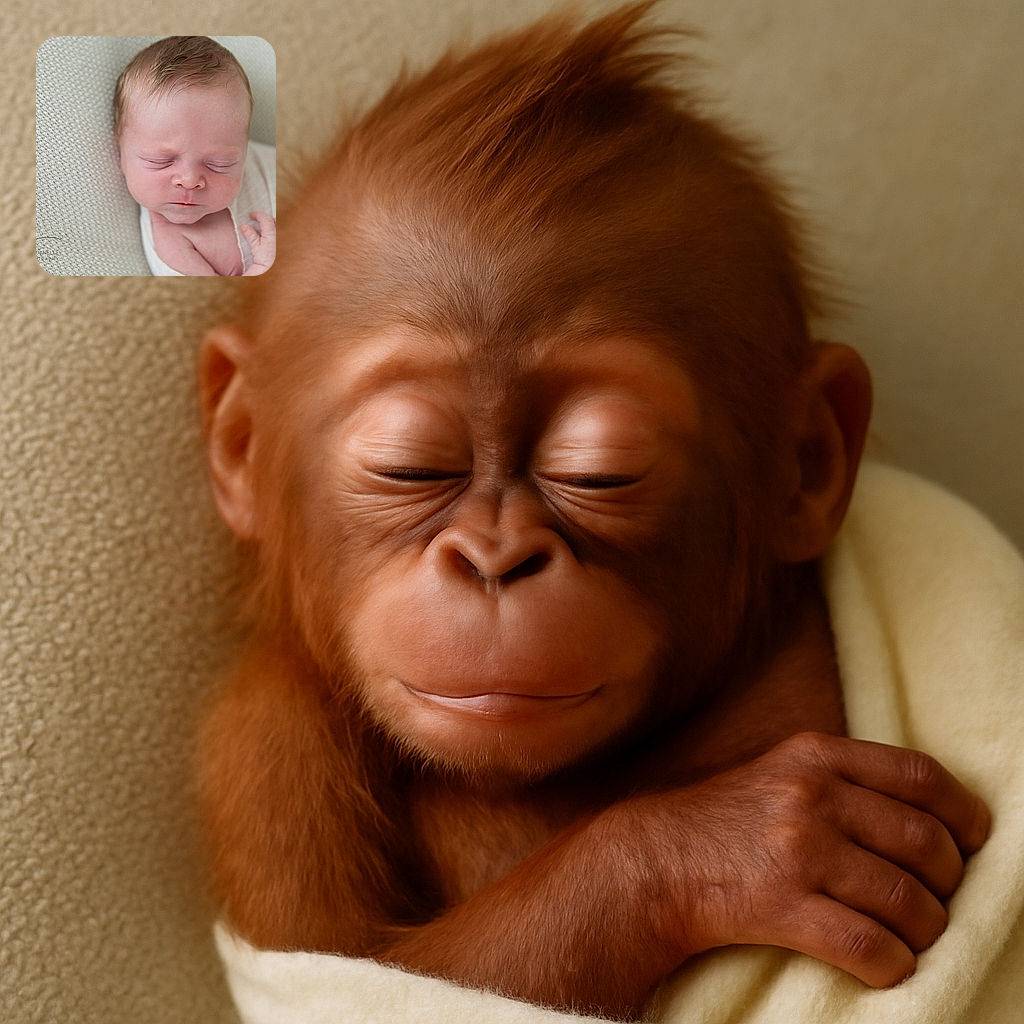 A peaceful newborn baby wrapped snugly in a soft blanket, sleeping soundly on a textured cream cushion, radiating pure innocence and calm.