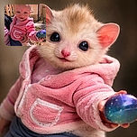 A cute toddler in a fuzzy pink jacket holds a colorful egg-shaped toy, with a sunny outdoor background and a supportive hand gently holding them.