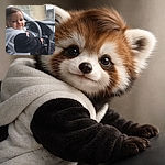 A cheeky toddler grins like a tiny getaway driver, hands on the steering wheel and car keys dangling nearby — rocking a cozy black-and-white hooded jacket while a stone wall and window frame the scene outside.