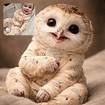 A cheerful baby in a cozy, animal-patterned onesie is happily strapped into a cushioned baby seat, flashing a toothy smile that could brighten anyone's day.