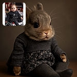 A cute toddler dressed in a cozy dark outfit sits comfortably on a white wooden sleigh surrounded by festive Christmas presents wrapped in red ribbons, creating a warm holiday atmosphere.