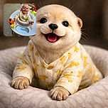 A joyful baby in a giraffe-printed onesie beams brightly while sitting in a cozy baby walker surrounded by colorful toys, with a soft carpet and wooden furniture in the background.