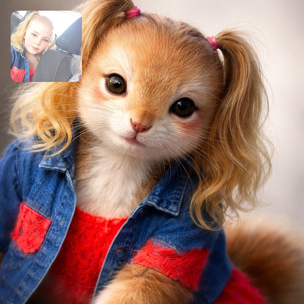 A sunlit little co-pilot leans over the car seat like she’s about to announce snack time — pigtails, rosy cheeks, and a soft, overexposed glow that makes the whole scene feel like a daydreamy road-trip selfie.