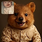 A smiling baby dressed in a cozy, spotted onesie reclines comfortably, flashing a cheerful grin that lights up the frame. The soft background and warm tones add to the heartwarming vibe, while the playful handwritten text 'Ma vie' and a heart doodle overlay the image, making it feel like a sweet snapshot of pure joy.