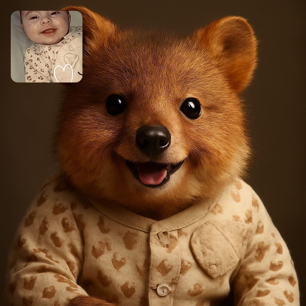 A smiling baby dressed in a cozy, spotted onesie reclines comfortably, flashing a cheerful grin that lights up the frame. The soft background and warm tones add to the heartwarming vibe, while the playful handwritten text 'Ma vie' and a heart doodle overlay the image, making it feel like a sweet snapshot of pure joy.