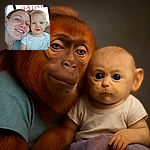 A cheerful selfie of a woman and a baby inside a car, with a bright protest sign visible through the rear window, creating a mix of cozy family moment and activist vibe.