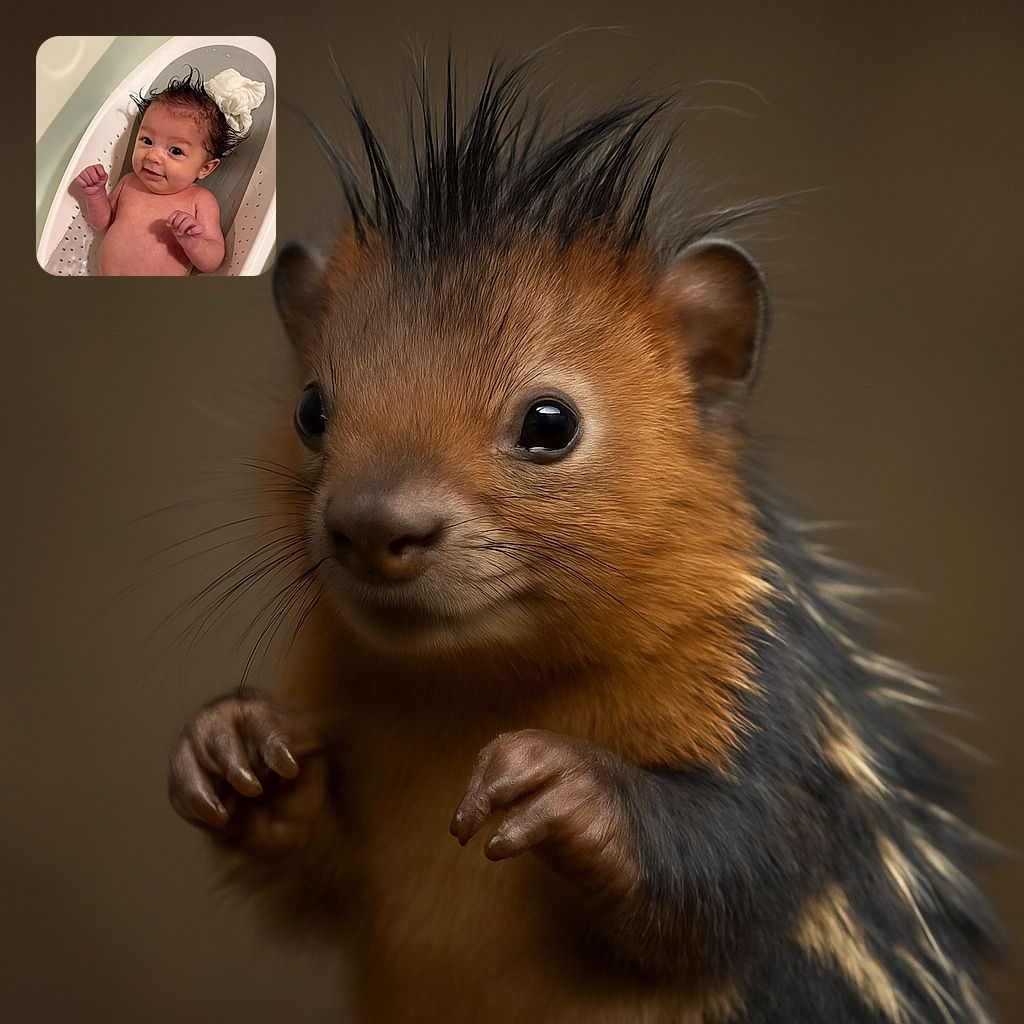 A happy baby with spiky wet hair lounges in a white baby bathtub, flashing a cheeky smile and tiny fists raised as if ready for a playful splash fight.