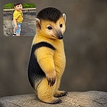 A stylish little kid poses outdoors like a pocket-sized fashion model, serving serious runway energy in a bright yellow shirt, denim shorts, and tiny sneakers while the pavement and greenery play supporting roles.