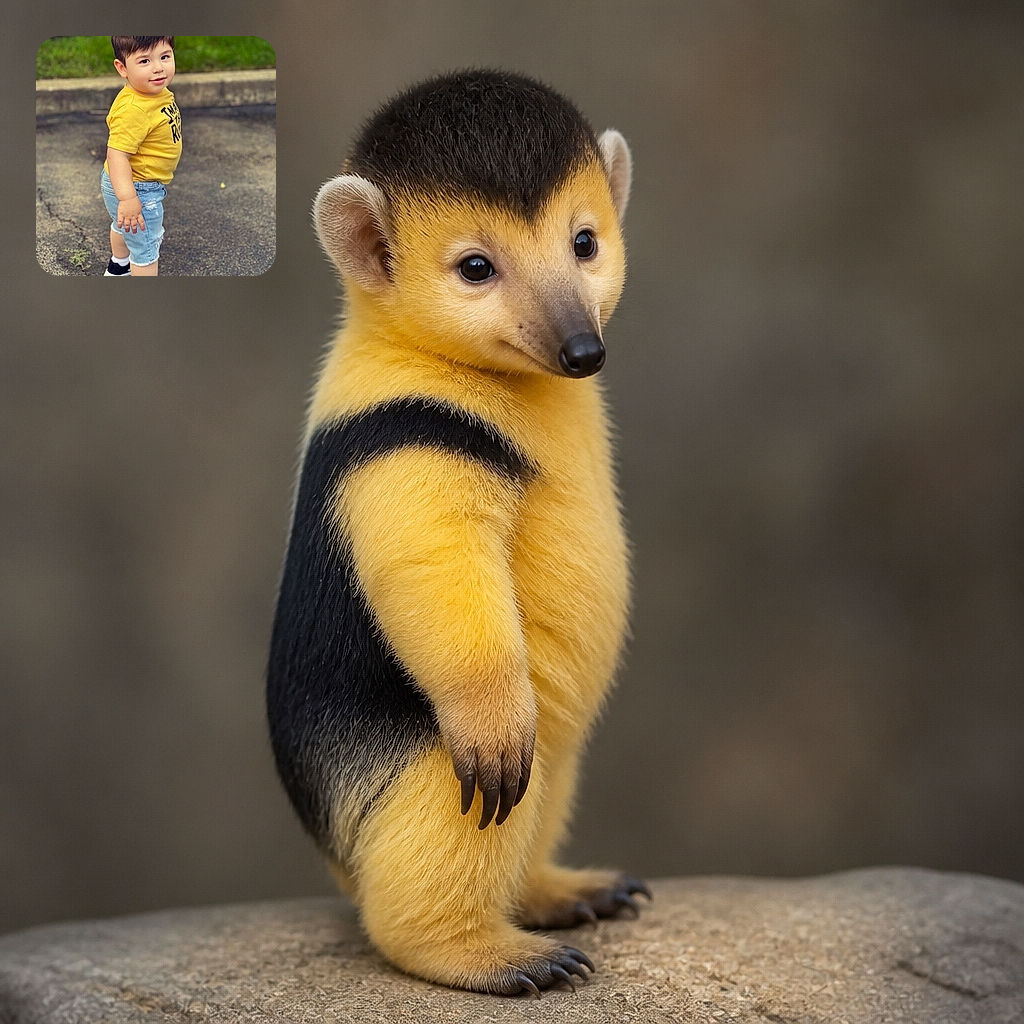 A stylish little kid poses outdoors like a pocket-sized fashion model, serving serious runway energy in a bright yellow shirt, denim shorts, and tiny sneakers while the pavement and greenery play supporting roles.