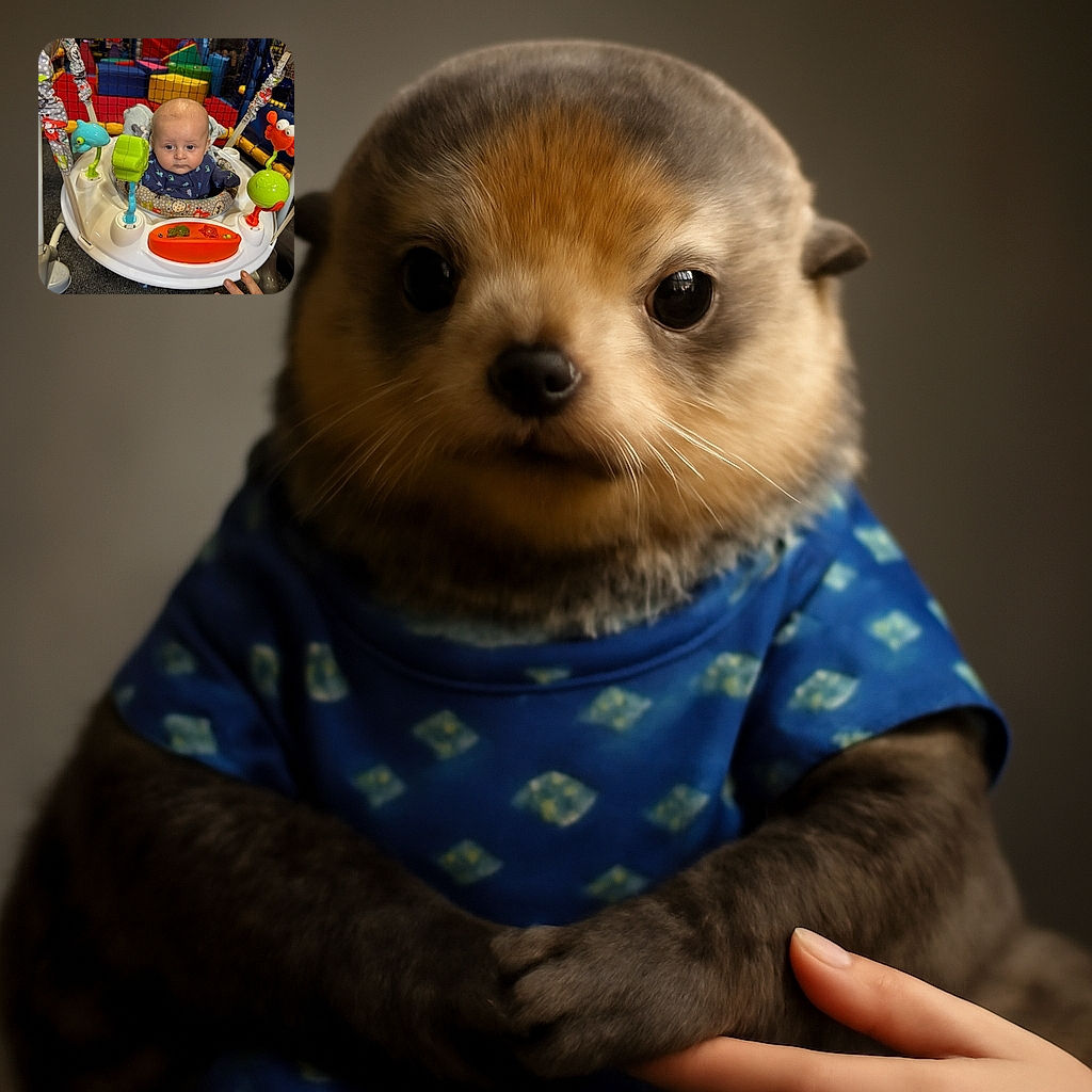 A curious baby sits snugly in a colorful activity jumper surrounded by playful toys, with a soft carpet beneath and a vibrant padded play area in the background. A hand with rings gently supports the jumper, adding a touch of care to this cozy scene.