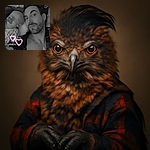 A cozy black-and-white selfie of a bearded man lying next to a peacefully sleeping baby with a pacifier. They look like they're enjoying a lazy Sunday nap, while two glowing heart shapes and the time '12:31' along with 'DIMANCHE' add a sweet digital touch.