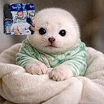 A bewildered baby perched on a throne of toilet-paper rolls like royalty of the household supply kingdom, while helpful hands steady the plushy blanket — and the brand 'Sparkle' looks on approvingly.