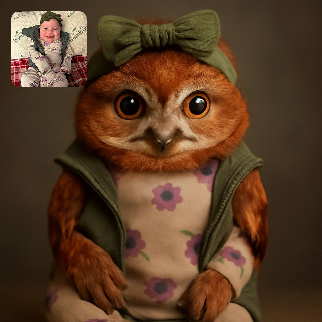 A cheerful baby dressed in floral pajamas and a green headband beams widely while lounging on a cozy bamboo pillow and a red plaid blanket, radiating pure joy and comfort.