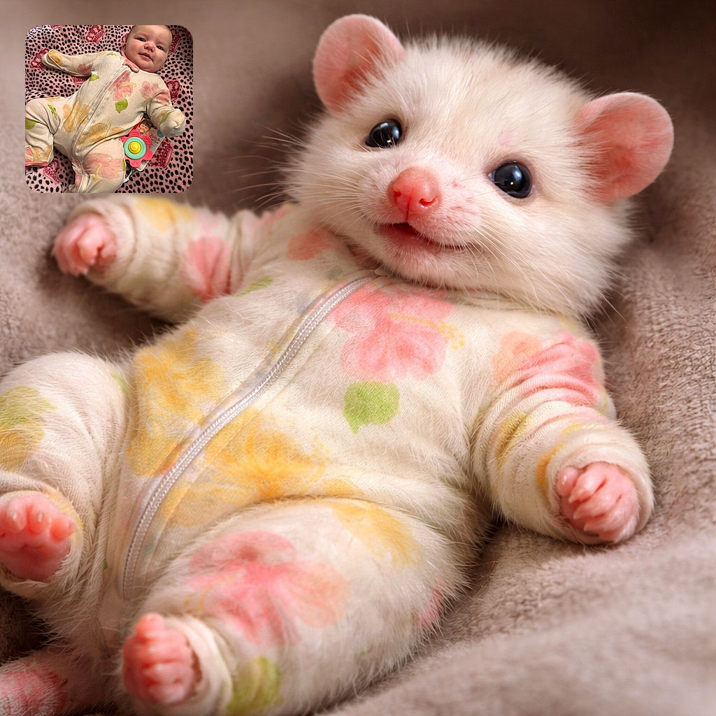 A happy baby in a floral onesie lounges on a pink leopard-print blanket, clutching a colorful toy — chubby cheeks, bright eyes, and a tiny grin stealing the scene while the patterned blanket provides dramatic royal flair.