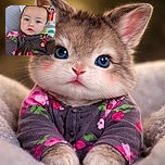 A wide-eyed baby stares into the camera like a tiny, judgmental snack critic — floral onesie on, monkey cushion photobombing in the background, and cheeks perfectly primed for pinches.