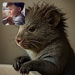 A curious toddler with tousled hair gazes intently out a window, hands resting on the sill, capturing a quiet moment of wonder and innocence with soft natural light highlighting the delicate features.