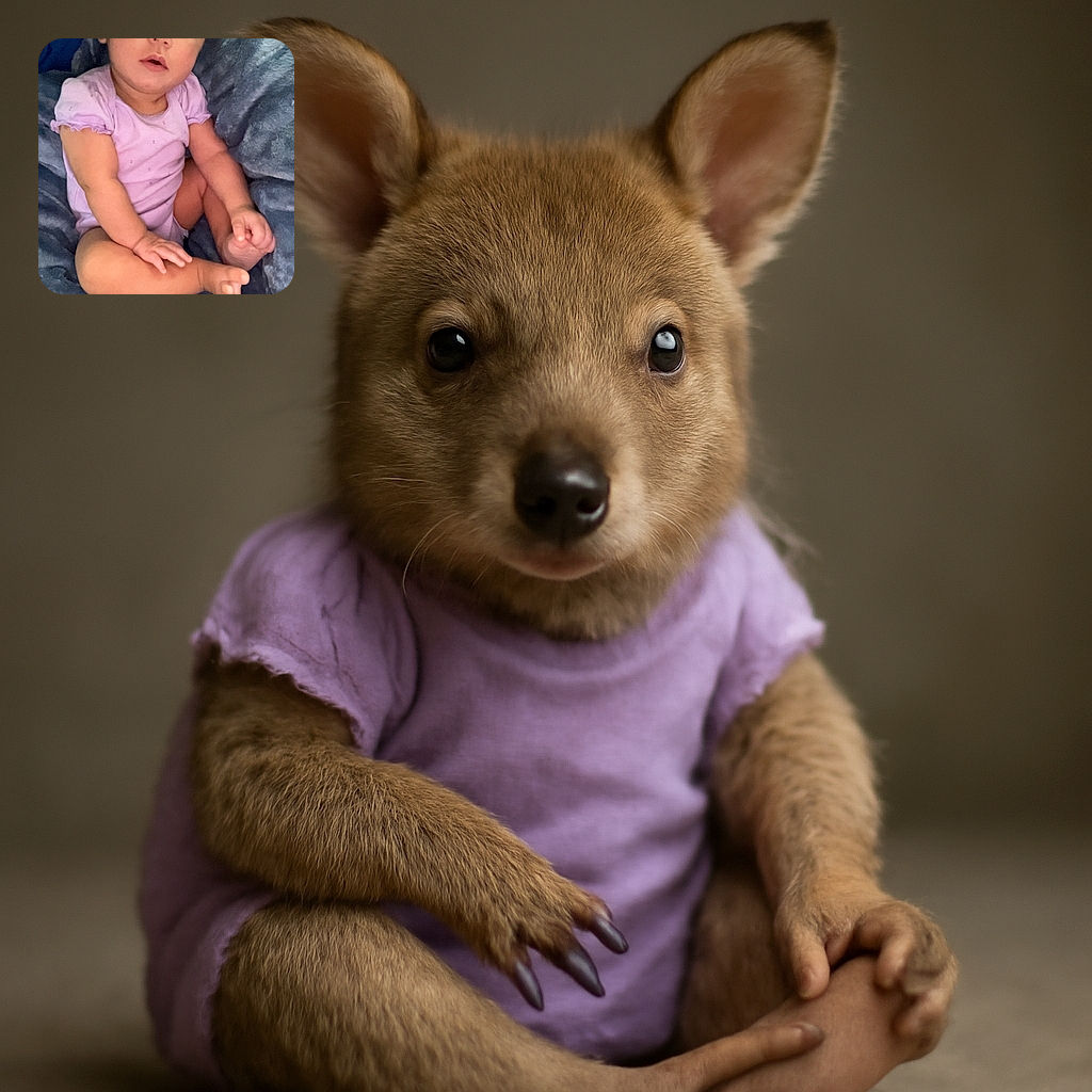 An adorable baby in a light purple onesie sits comfortably on a plush blue blanket, looking curiously at the camera with big, bright eyes and a slightly open mouth, capturing a moment of innocent wonder.