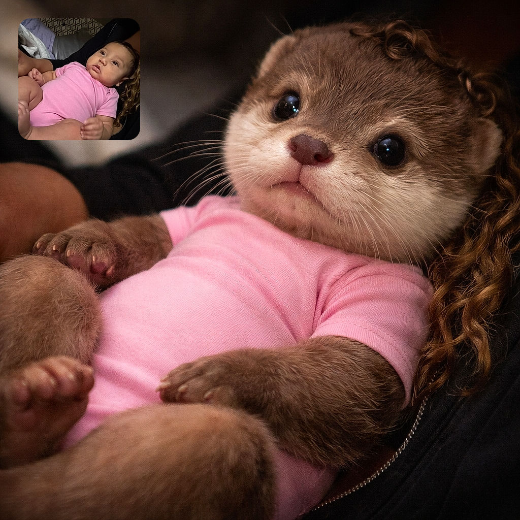 A chubby-cheeked baby in a pink onesie is being cradled in someone's arms, gazing off thoughtfully. The cozy background with soft blankets and patterned wall adds warmth to this tender moment.