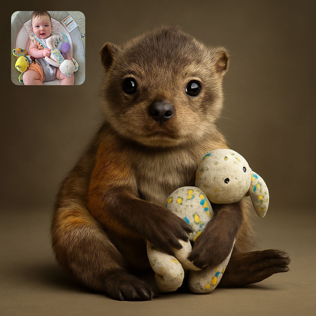A happy baby comfortably seated in a cushioned baby chair, clutching colorful plush toys with a curious and joyful expression, surrounded by soft pastel and neutral tones.