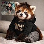 A delighted toddler perched on a patterned bed, grinning at the camera like it’s showtime — hair tousled, comfy pants on, and surrounded by pillows and a colorful towel fort.