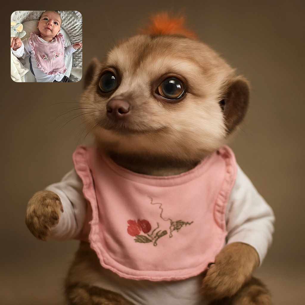 A cute baby lying comfortably on a soft, textured blanket with a curious gaze, wearing a pink bib with embroidered flowers and birds, dressed in a white long-sleeve shirt and dark pants with small floral patterns, surrounded by cozy blankets and a plush elephant toy.