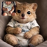 A chubby-cheeked baby lounges in a car seat, eyes wide and curious, tiny fists clenched like a determined superhero — sporting a 'Dad's little dude' onesie while safety warning stickers peek from the sides.