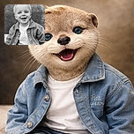 A cheerful young child with light hair beams brightly at the camera, wearing a casual jacket and white shirt. The black-and-white photo captures a joyful moment with a soft, textured background that adds a timeless feel.