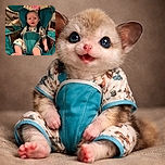 A happy baby sitting comfortably in a teal baby carrier, wearing a cute floral outfit, with a lively expression and bright eyes, surrounded by cozy blankets and soft indoor lighting.