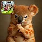 A curious baby sits in a vibrant green activity center, chewing on a toy with wide eyes full of wonder, surrounded by playful hanging toys shaped like a pig and a chick, with soft natural light filtering through sheer curtains in the background.