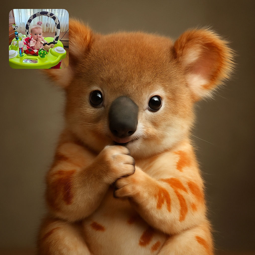 A curious baby sits in a vibrant green activity center, chewing on a toy with wide eyes full of wonder, surrounded by playful hanging toys shaped like a pig and a chick, with soft natural light filtering through sheer curtains in the background.