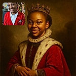 A joyful child wearing a bright red cardigan smiles warmly in front of a beautifully decorated Christmas tree adorned with lights, ribbons, and ornaments. The cozy indoor setting includes framed photos and festive decor, capturing a heartwarming holiday moment.